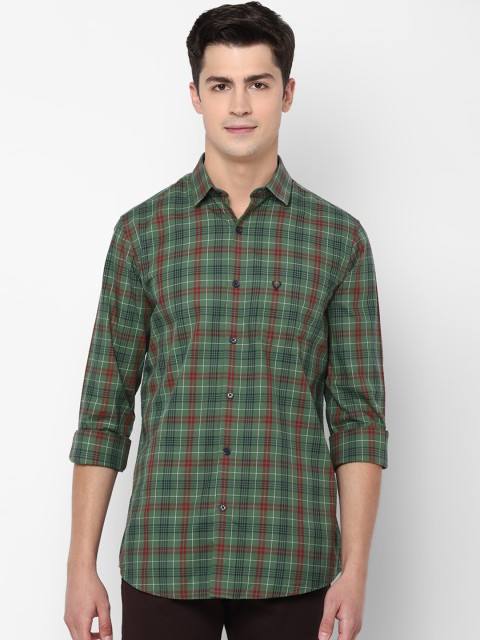 

Allen Solly Men Green Slim Fit Checked Casual Shirt
