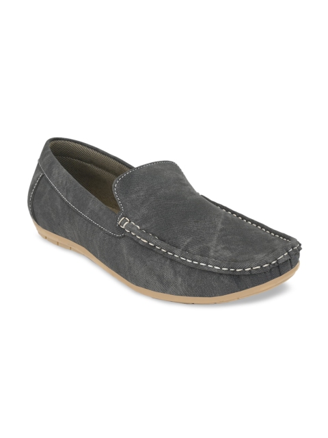 

Ferraiolo Men Grey Solid Nubuck Loafers