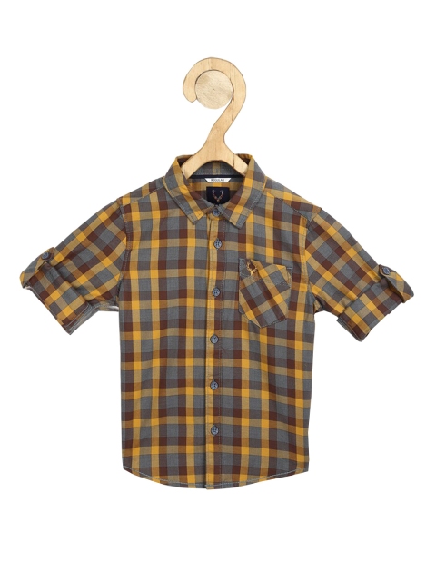 

Allen Solly Junior Boys Multicoloured Regular Fit Checked Casual Shirt, Multi