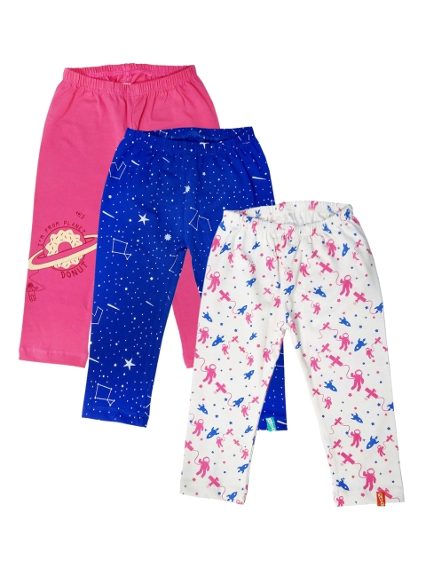 

You Got Plan B Girls Pack Of 3 Ankle-Length Leggings, Pink