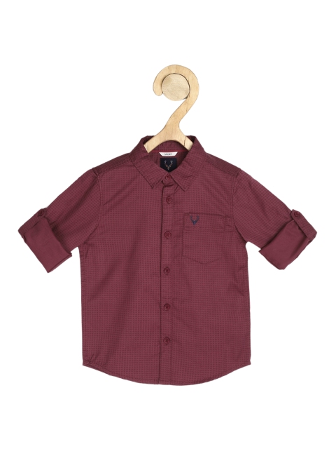 

Allen Solly Junior Boys Maroon Regular Fit Printed Casual Shirt