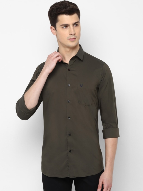 

Allen Solly Men Olive Green Slim Fit Solid Casual Shirt