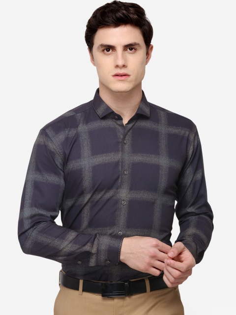 

JB STUDIO Men Purple Regular Fit Checked Casual Shirt