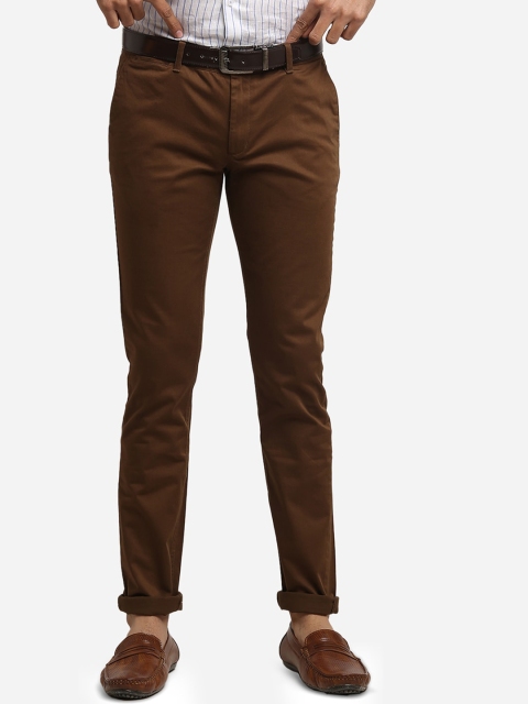 

Greenfibre Men Brown Slim Fit Solid Regular Trousers