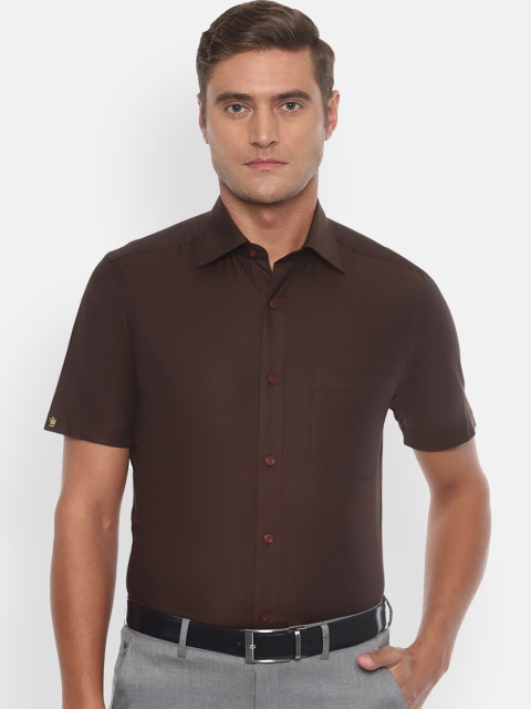 

Louis Philippe Men Brown Regular Fit Solid Casual Cotton Shirt