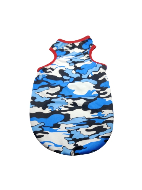 

PETS EMPIRE Blue & White Camouflage Printed Dog T-Shirt