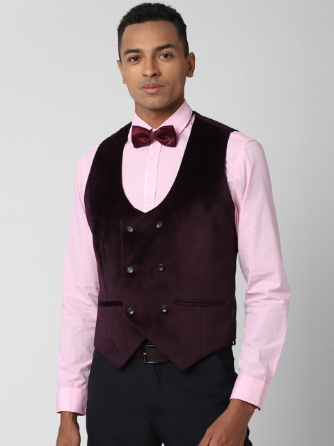

Peter England Men Maroon Solid Waistcoat