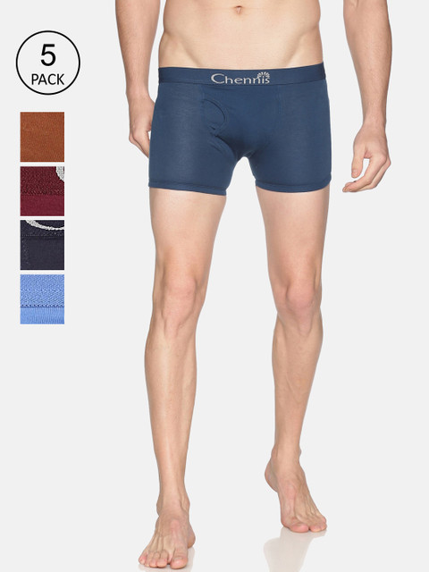 

Chennis Men Pack Of 5 Assorted Solid Trunks TSWP 02