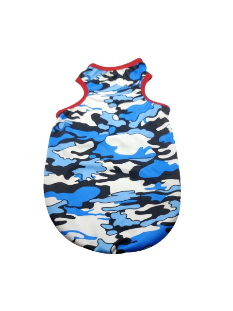 

PETS EMPIRE Blue & White Camouflage Printed Dog T-Shirt