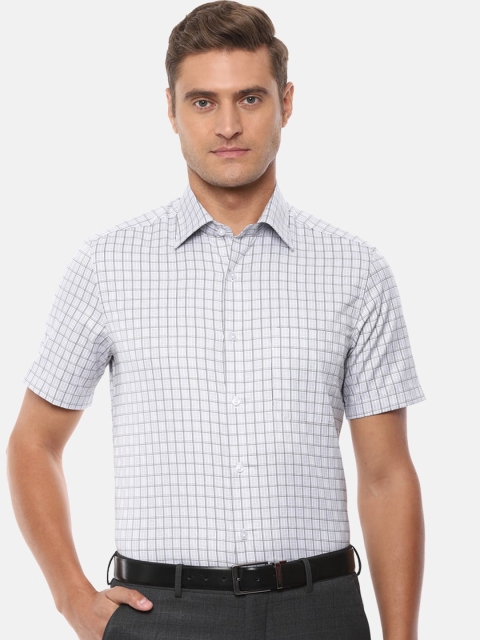 

Louis Philippe Men Grey Checked Casual Shirt