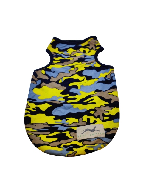 

PETS EMPIRE Yellow & Blue Camouflage Printed Summer Dog T-Shirt