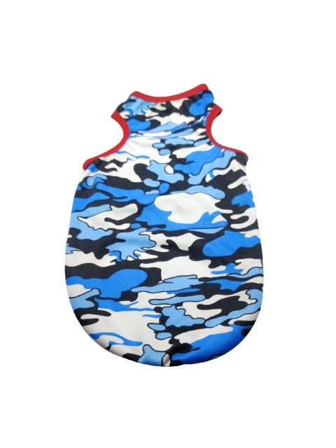 

PETS EMPIRE Blue & White Camouflage Printed Dog T-Shirt
