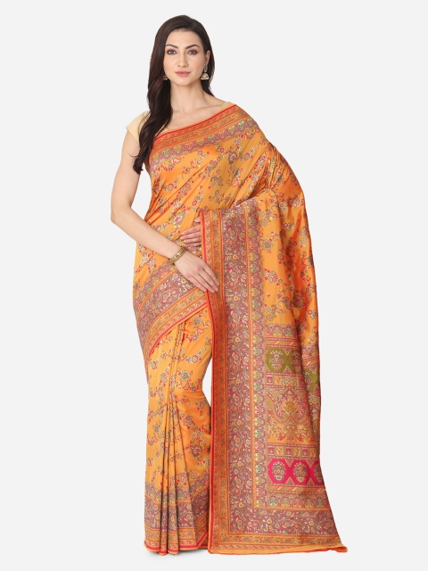 

BOMBAY SELECTIONS Mustard Silk Blend Woven Design Banarasi Saree