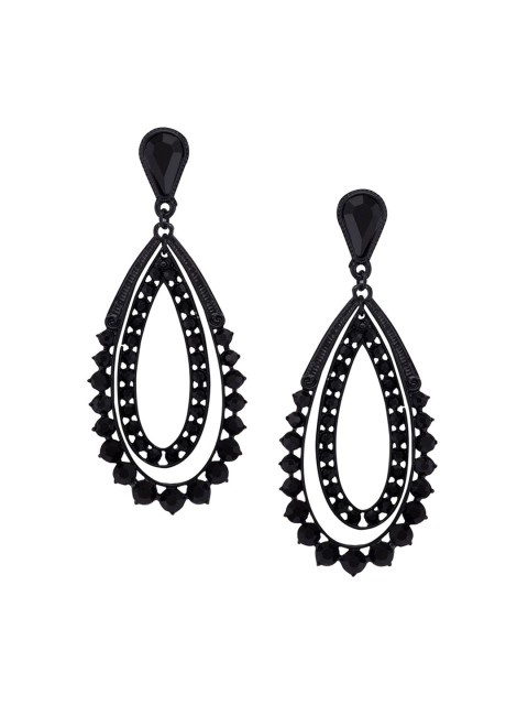 

Globus Black Contemporary Drop Earrings