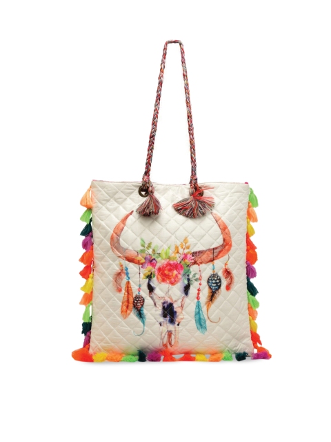 

The House of Tara White & Gold-Toned Printed Tote Bag