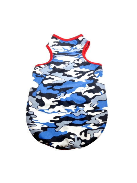 

PETS EMPIRE Blue & Black Camouflage Printed Summer Dog T-Shirt