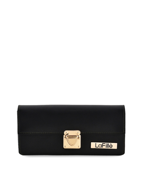 

LaFille Women Black Textured Two Fold Wallet