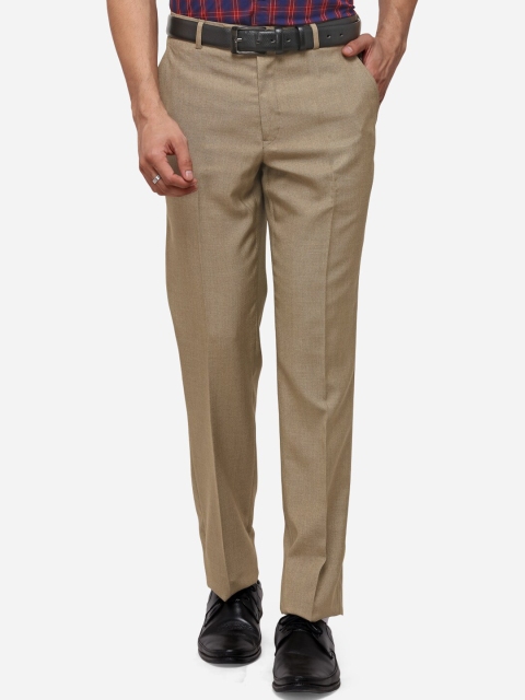 

Greenfibre Men Brown Regular Fit Solid Formal Trousers