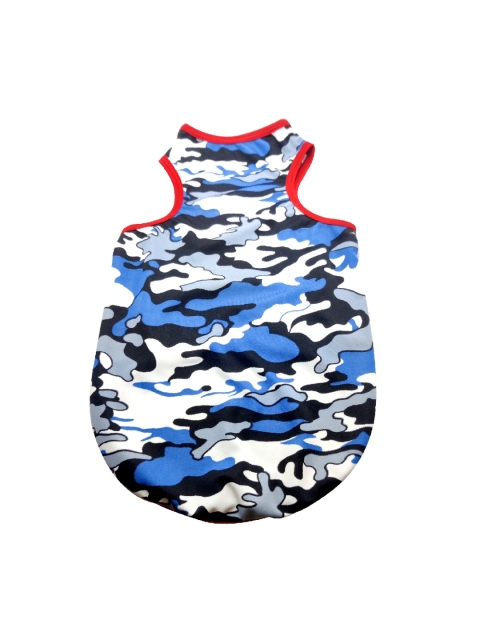 

PETS EMPIRE Blue & Grey Camouflage Printed Dog T-Shirt