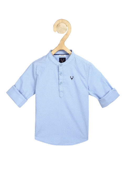 

Allen Solly Junior Boys Blue & Red Regular Fit Printed Pure Cotton Casual Shirt