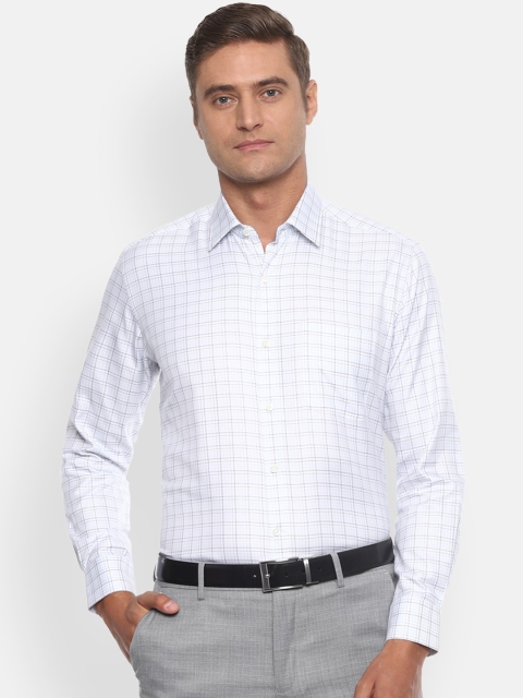 

Luxure by Louis Philippe Men White Regular Fit Checked Formal Shirt