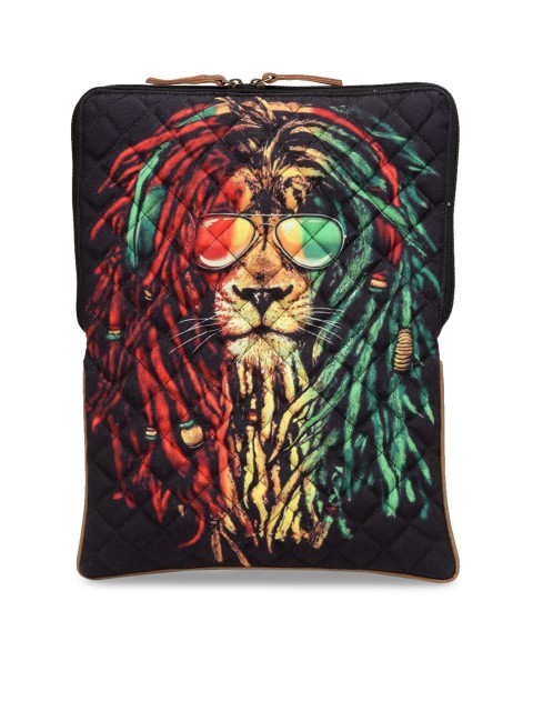 

The House of Tara Unisex Black & Orange Printed Laptop Sleeve
