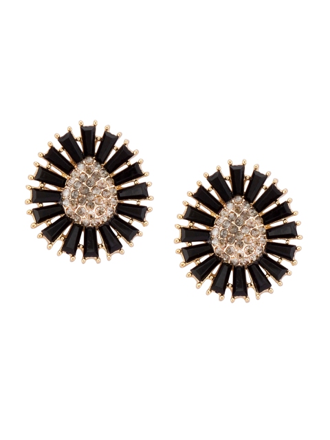 

Globus Black & Gold-Toned Teardrop Shaped Studs