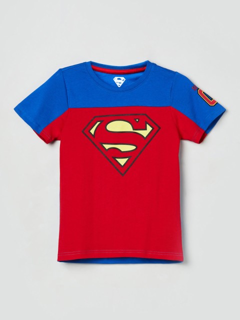 

max Boys Red Colourblocked Round Neck T-shirt
