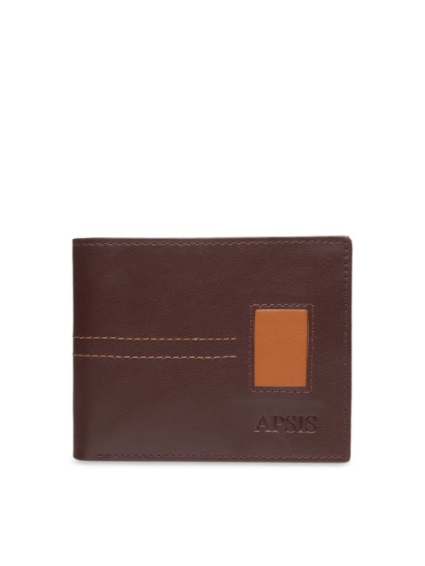 

Apsis Men Brown & Orange Solid Two Fold Wallet