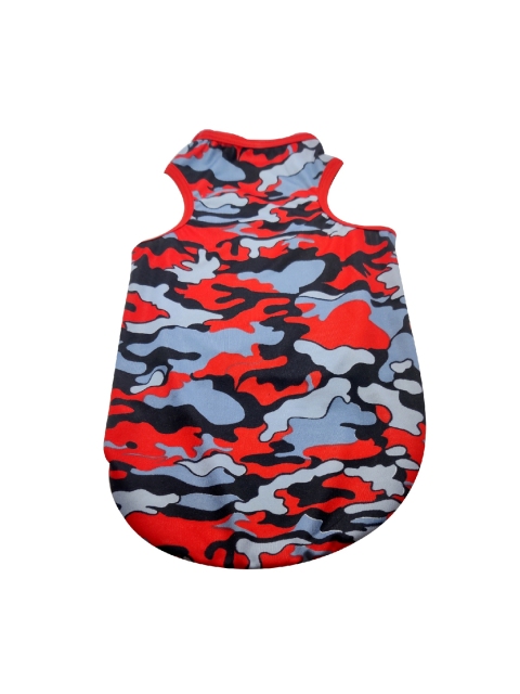 

PETS EMPIRE Red & Blue Camouflage Printed Dog T-Shirt