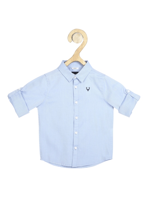 

Allen Solly Junior Boys Blue Regular Fit Solid Cotton Casual Shirt