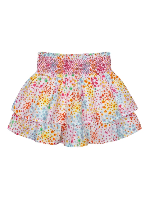 

Budding Bees Girls White & Yellow Printed Flared Midi Skirt