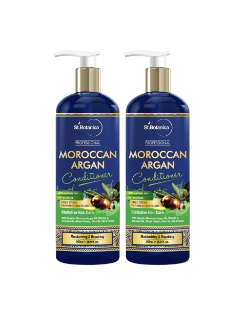 

St.Botanica Pack Of 2 Professional Moroccan Argan Hair Conditioner 500 ml, Blue