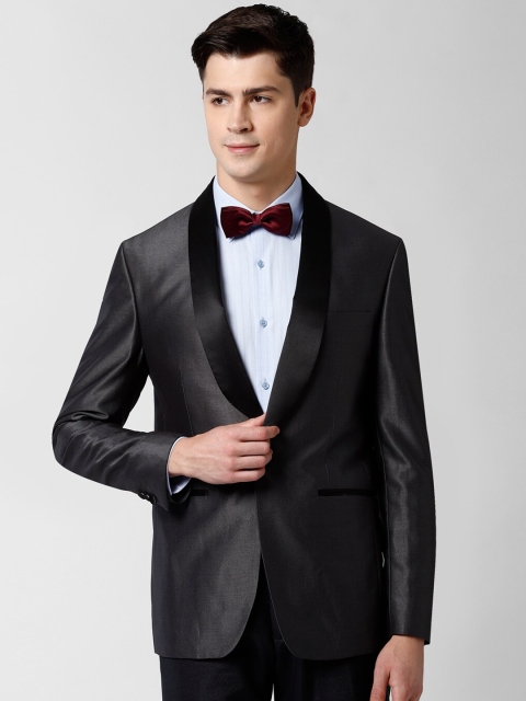 

Peter England Men Grey Solid Tuxedo Blazer