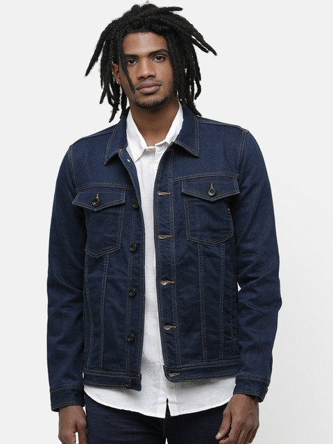 

Voi Jeans Men Blue Solid Denim Jacket