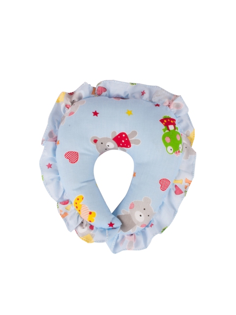 

mittenbooty Infant Kids Blue & Yellow Printed U-shaped Mustard Seed Pillow