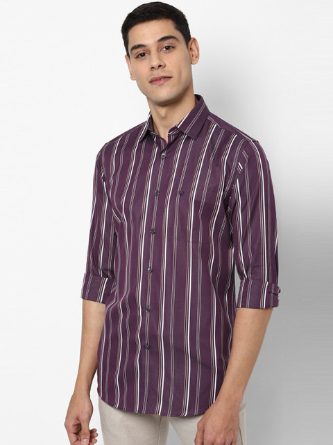 

Allen Solly Men Purple Slim Fit Striped Casual Shirt