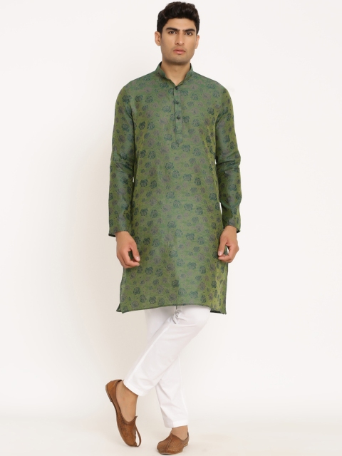 

Tistabene Men Green Floral Printed Kurta