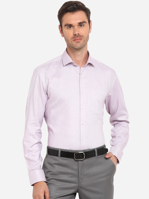 

JADE BLUE Men Pink Printed Pure Cotton Formal Shirt