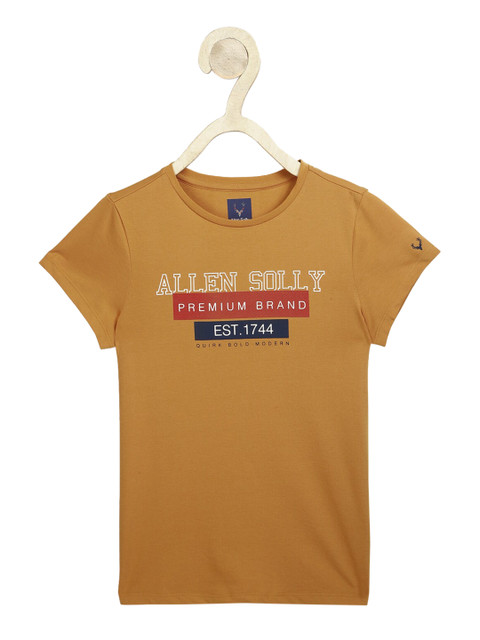 

Allen Solly Junior Girls Yellow Printed Round Neck T-shirt