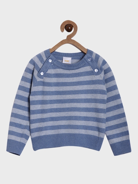 

Aomi Unisex Kids Blue Striped Pullover Sweater