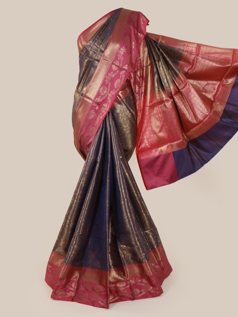 

Pothys Navy Blue Woven Design Art Silk Saree