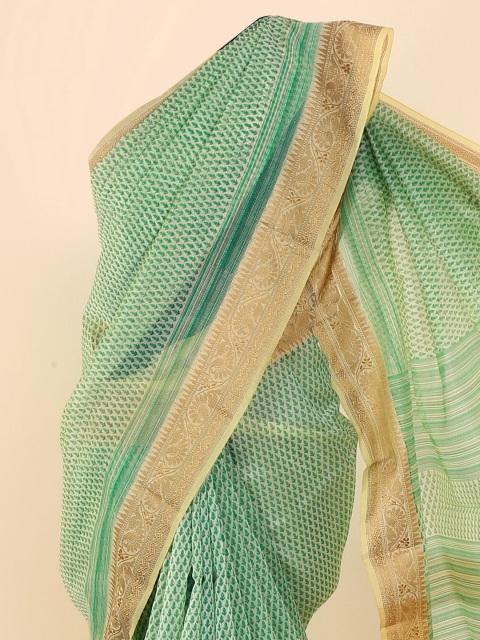 

Pothys Green Woven Design Supernet Saree