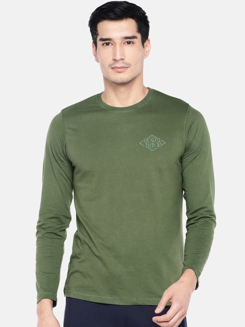 

Sweet Dreams Men Olive Green Solid Sustainable Lounge T-Shirt