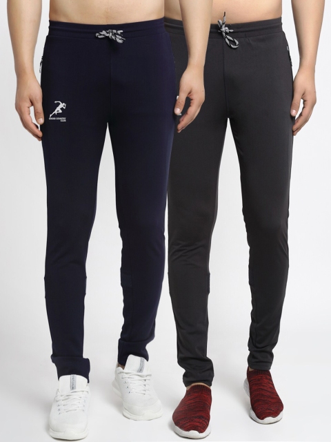 

GRACIT Men Pack of 2 Solid Track Pants, Navy blue