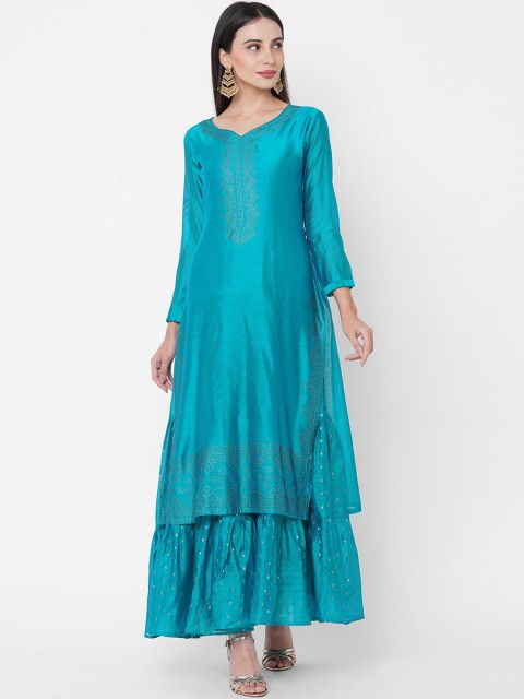 

FASHOR Women Blue Solid Maxi Dress