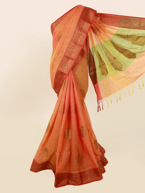 

Pothys Orange Woven Design Cotton Blend Saree
