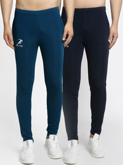 

GRACIT Men Pack Of 2 Solid Dry-Fit Track Pants, Blue