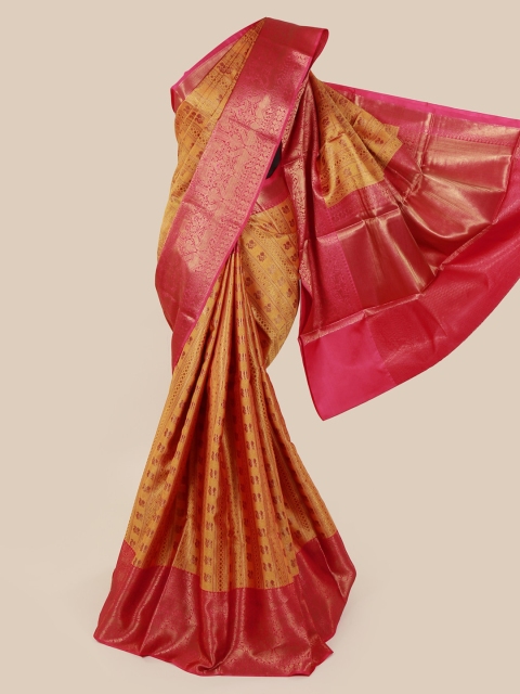 

Pothys Mustard & Pink Art Silk Woven Design Saree