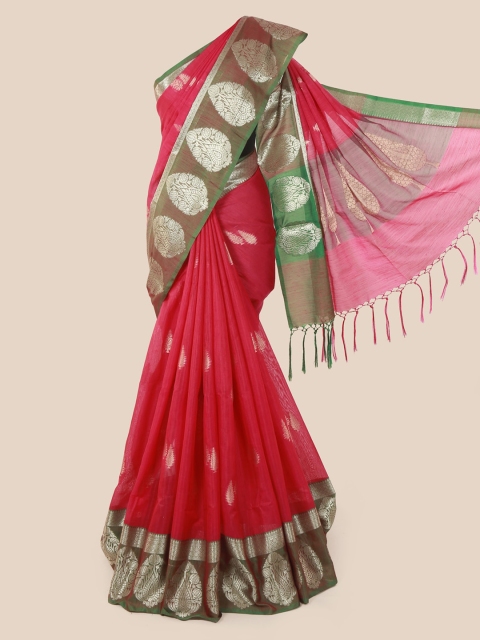 

Pothys Pink Woven Design Cotton Blend Saree